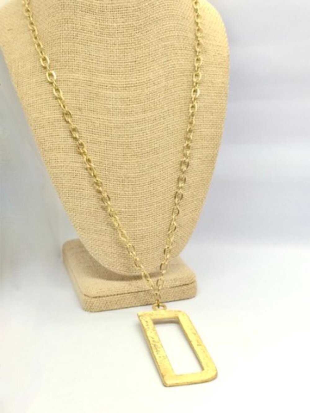 VINTAGE INITIAL D Necklace Gold Tone Geometric Pendant MCM Statement